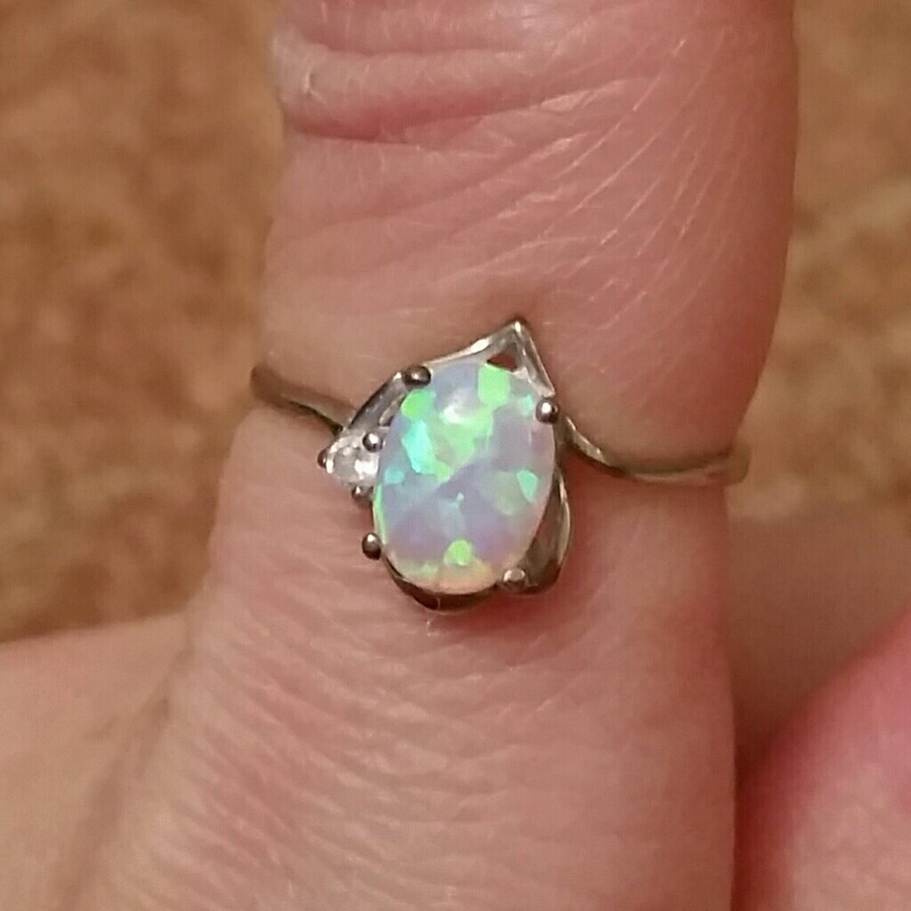 Opal moonstone ring